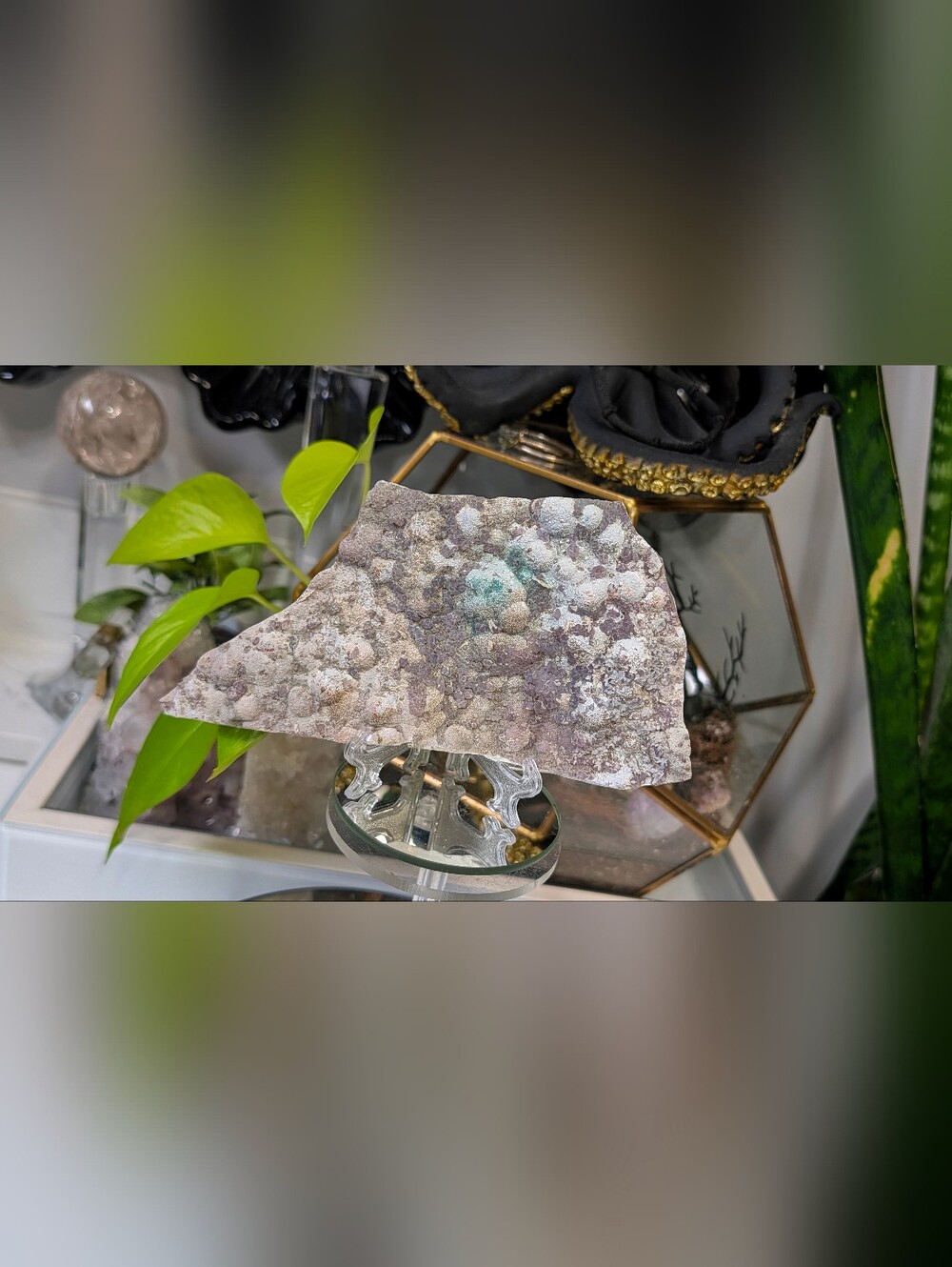 Flower Amethyst Crystal Cluster on Stand